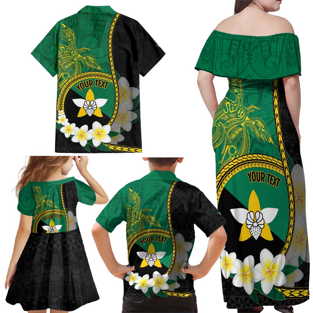 Personalised PNG Enga Provins Family Matching Off Shoulder Maxi Dress and Hawaiian Shirt Papua New Guinea Plumeria Melanesian Pattern - Polynesian Pride
