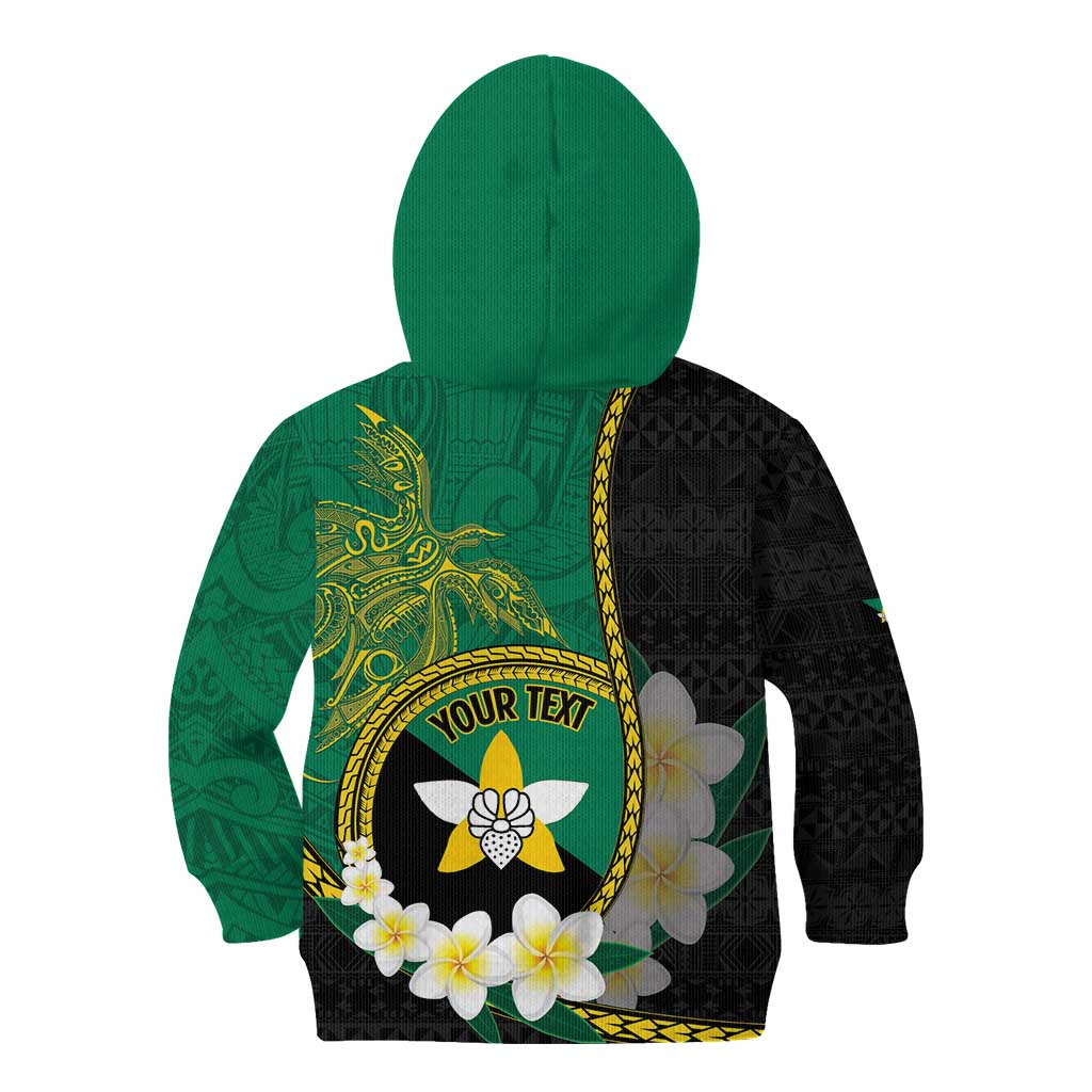 Personalised PNG Enga Provins Kid Hoodie Papua New Guinea Plumeria Melanesian Pattern - Polynesian Pride