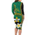 Personalised PNG Enga Provins Long Sleeve Bodycon Dress Papua New Guinea Plumeria Melanesian Pattern - Polynesian Pride