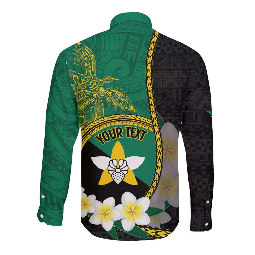 Personalised PNG Enga Provins Long Sleeve Button Shirt Papua New Guinea Plumeria Melanesian Pattern - Polynesian Pride