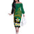 Personalised PNG Enga Provins Off The Shoulder Long Sleeve Dress Papua New Guinea Plumeria Melanesian Pattern - Polynesian Pride