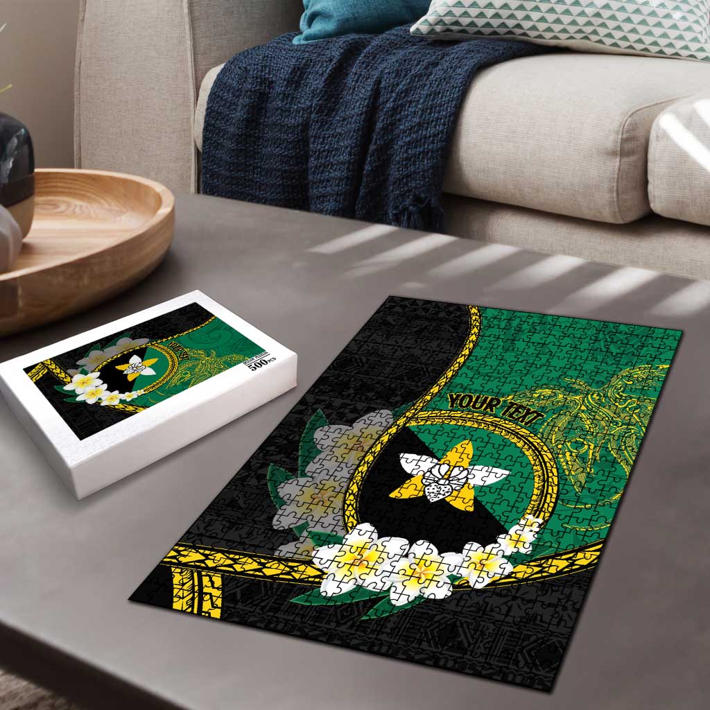 Personalised PNG Enga Provins Puzzle Papua New Guinea Plumeria Melanesian Pattern - Polynesian Pride