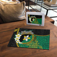 Personalised PNG Enga Provins Puzzle Papua New Guinea Plumeria Melanesian Pattern - Polynesian Pride