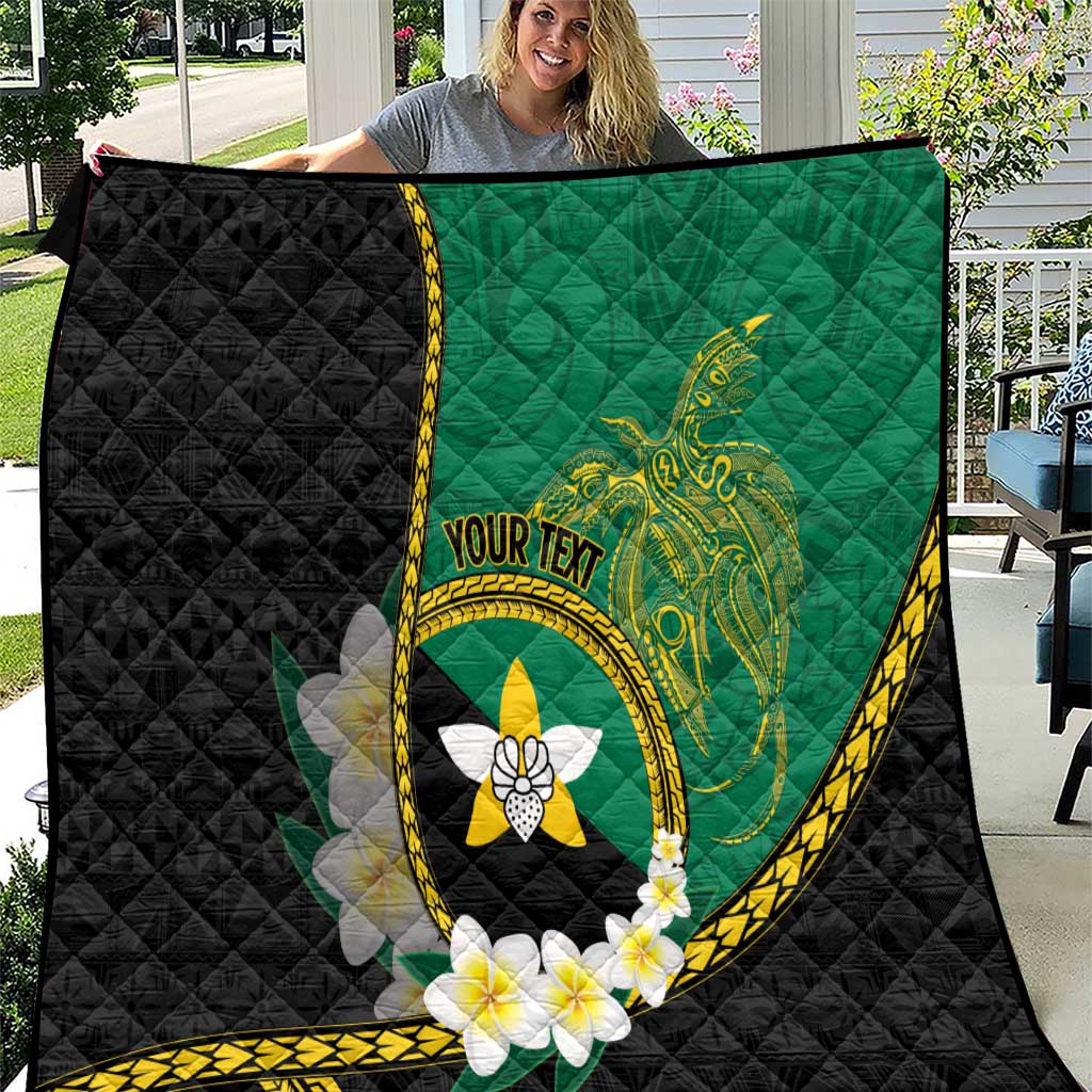 Personalised PNG Enga Provins Quilt Papua New Guinea Plumeria Melanesian Pattern - Polynesian Pride