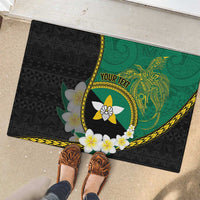 Personalised PNG Enga Provins Rubber Doormat Papua New Guinea Plumeria Melanesian Pattern - Polynesian Pride