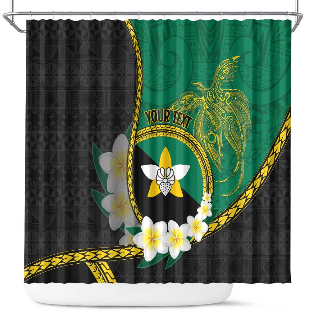 Personalised PNG Enga Provins Shower Curtain Papua New Guinea Plumeria Melanesian Pattern - Polynesian Pride