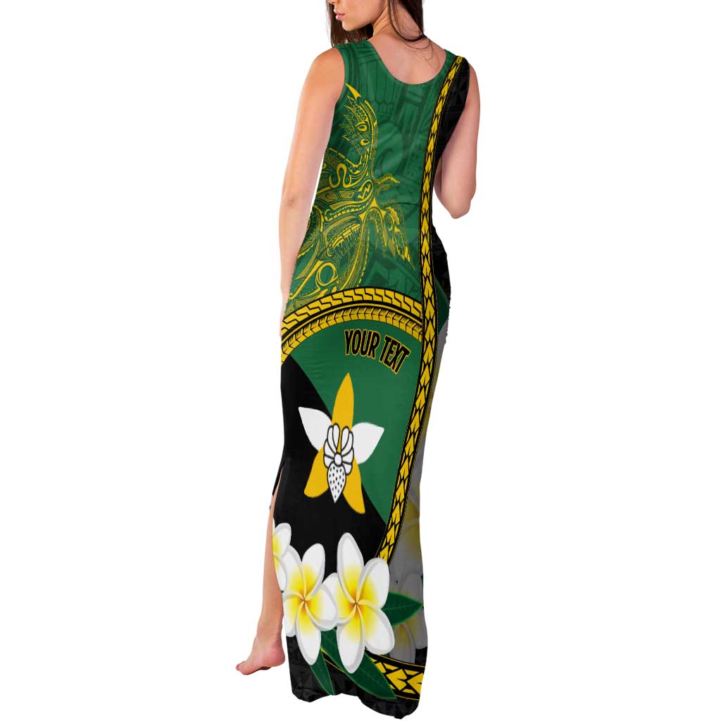 Personalised PNG Enga Provins Tank Maxi Dress Papua New Guinea Plumeria Melanesian Pattern - Polynesian Pride