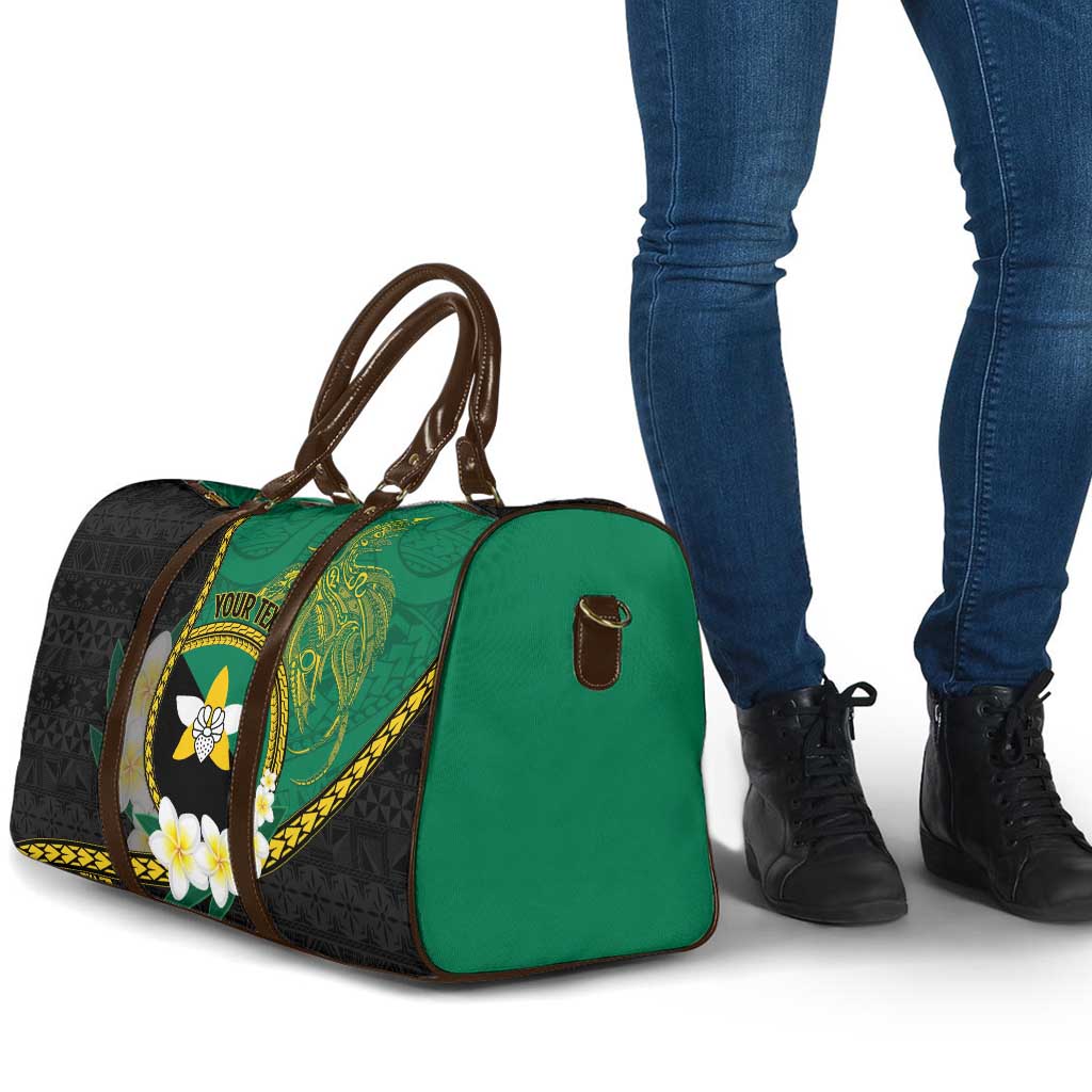 Personalised PNG Enga Provins Travel Bag Papua New Guinea Plumeria Melanesian Pattern - Polynesian Pride