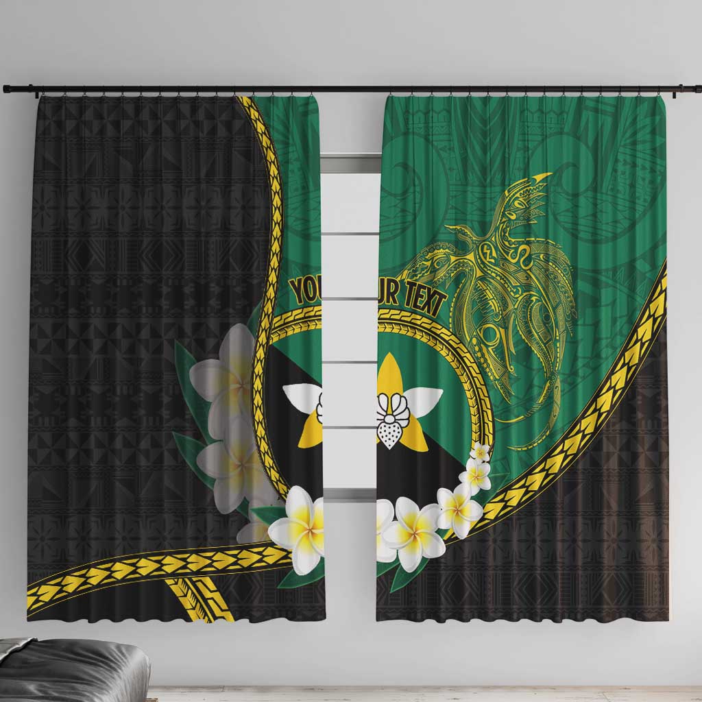 Personalised PNG Enga Provins Window Curtain Papua New Guinea Plumeria Melanesian Pattern - Polynesian Pride