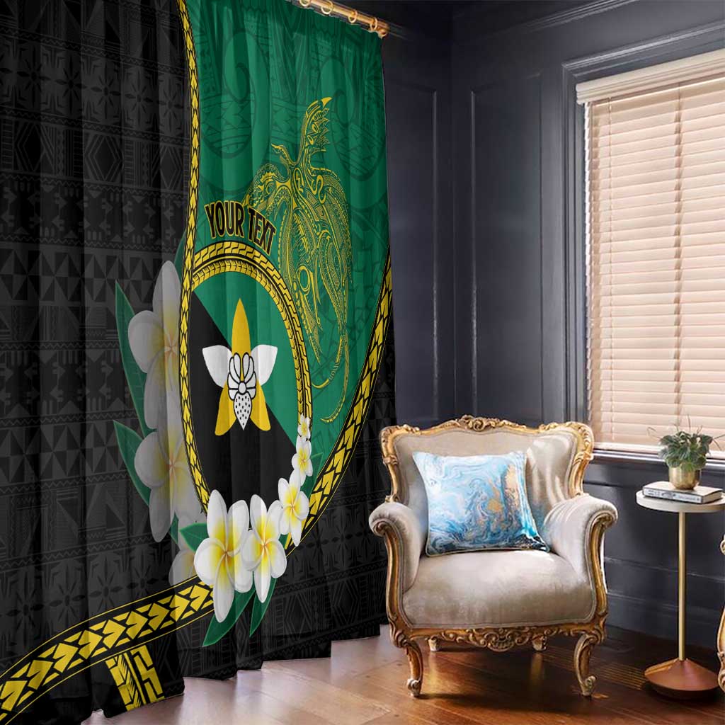 Personalised PNG Enga Provins Window Curtain Papua New Guinea Plumeria Melanesian Pattern - Polynesian Pride