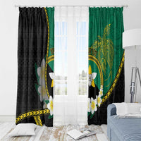 Personalised PNG Enga Provins Window Curtain Papua New Guinea Plumeria Melanesian Pattern - Polynesian Pride