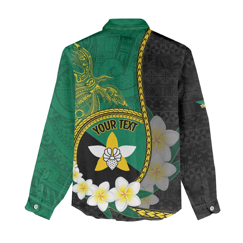 Personalised PNG Enga Provins Women Casual Shirt Papua New Guinea Plumeria Melanesian Pattern - Polynesian Pride