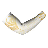 Gold White New Zealand Manta Ray Arm Sleeves Aotearoa Maori Haehae - Polynesian Pride