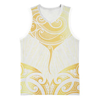 Gold White New Zealand Manta Ray Basketball Jersey Aotearoa Maori Haehae - Polynesian Pride