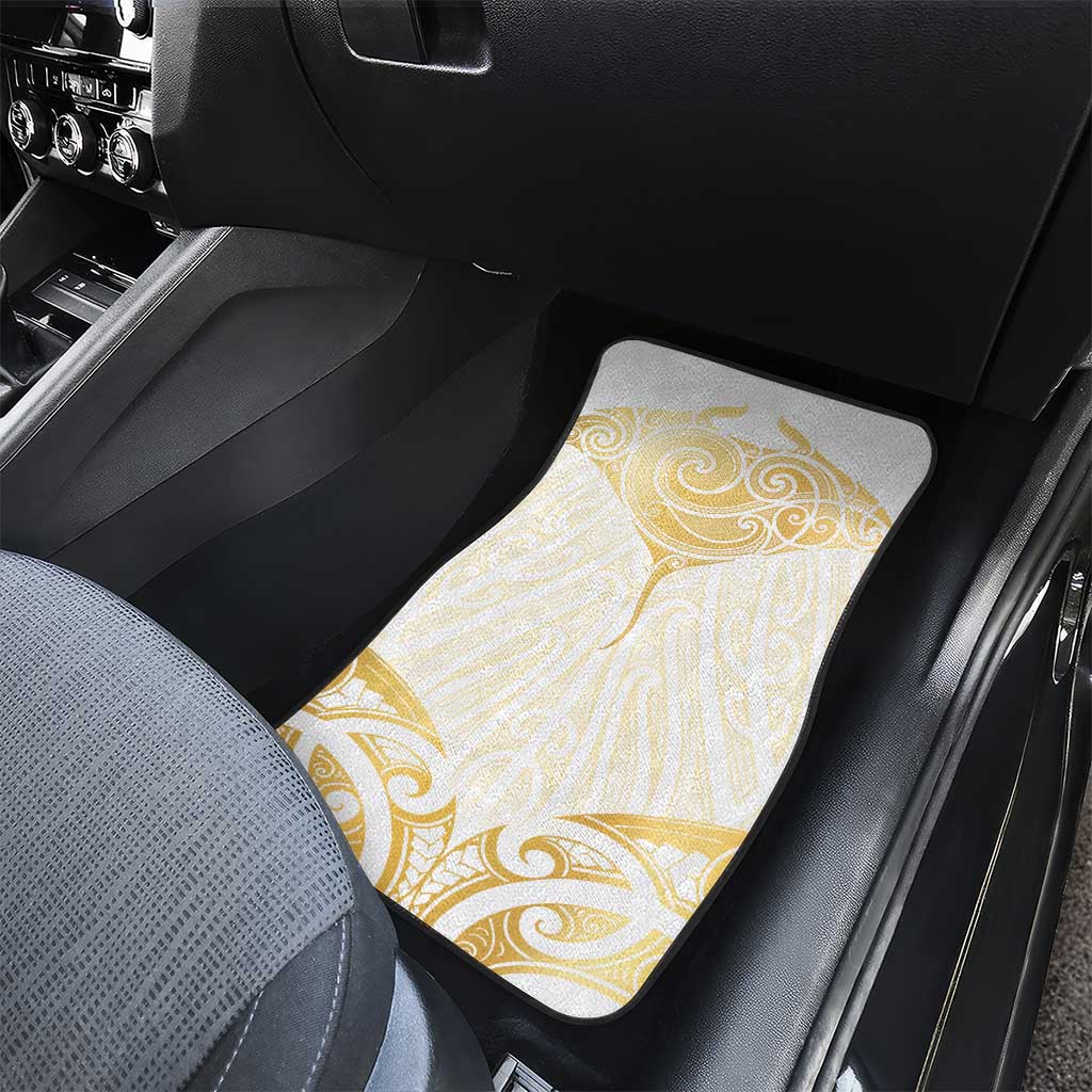 Gold White New Zealand Manta Ray Car Mats Aotearoa Maori Haehae - Polynesian Pride
