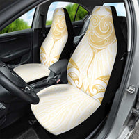 Gold White New Zealand Manta Ray Car Seat Cover Aotearoa Maori Haehae - Polynesian Pride