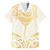 Gold White New Zealand Manta Ray Family Matching Short Sleeve Bodycon Dress and Hawaiian Shirt Aotearoa Maori Haehae - Polynesian Pride