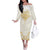 Gold White New Zealand Manta Ray Off The Shoulder Long Sleeve Dress Aotearoa Maori Haehae - Polynesian Pride