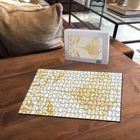 Gold White New Zealand Manta Ray Puzzle Aotearoa Maori Haehae - Polynesian Pride