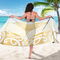 Gold White New Zealand Manta Ray Sarong Aotearoa Maori Haehae - Polynesian Pride