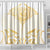 Gold White New Zealand Manta Ray Shower Curtain Aotearoa Maori Haehae - Polynesian Pride