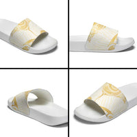 Gold White New Zealand Manta Ray Slide Sandals Aotearoa Maori Haehae - Polynesian Pride