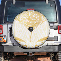 Gold White New Zealand Manta Ray Spare Tire Cover Aotearoa Maori Haehae - Polynesian Pride