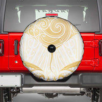 Gold White New Zealand Manta Ray Spare Tire Cover Aotearoa Maori Haehae - Polynesian Pride