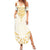 Gold White New Zealand Manta Ray Summer Maxi Dress Aotearoa Maori Haehae - Polynesian Pride