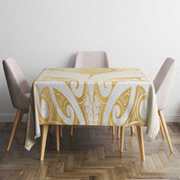 Gold White New Zealand Manta Ray Tablecloth Aotearoa Maori Haehae - Polynesian Pride