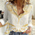 Gold White New Zealand Manta Ray Women Casual Shirt Aotearoa Maori Haehae - Polynesian Pride