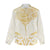 Gold White New Zealand Manta Ray Women Casual Shirt Aotearoa Maori Haehae - Polynesian Pride