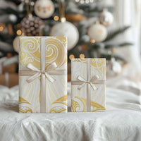 Gold White New Zealand Manta Ray Wrapping Paper Aotearoa Maori Haehae - Polynesian Pride