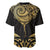 Gold Black New Zealand Manta Ray Baseball Jersey Aotearoa Maori Haehae - Polynesian Pride