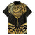 Gold Black New Zealand Manta Ray Family Matching Off Shoulder Maxi Dress and Hawaiian Shirt Aotearoa Maori Haehae - Polynesian Pride