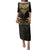 Gold Black New Zealand Manta Ray Family Matching Puletasi and Hawaiian Shirt Aotearoa Maori Haehae - Polynesian Pride