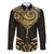 Gold Black New Zealand Manta Ray Family Matching Tank Maxi Dress and Hawaiian Shirt Aotearoa Maori Haehae - Polynesian Pride