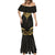 Gold Black New Zealand Manta Ray Mermaid Dress Aotearoa Maori Haehae - Polynesian Pride
