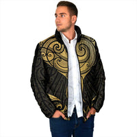 Gold Black New Zealand Manta Ray Padded Jacket Aotearoa Maori Haehae - Polynesian Pride