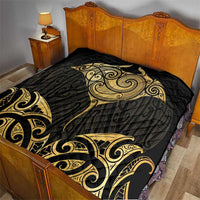 Gold Black New Zealand Manta Ray Quilt Aotearoa Maori Haehae - Polynesian Pride