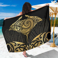 Gold Black New Zealand Manta Ray Sarong Aotearoa Maori Haehae - Polynesian Pride