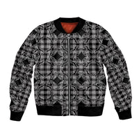 Eleele Hawaii Iwa Bird Palaka Motifs Bomber Jacket LT14 Unisex Black - Polynesian Pride