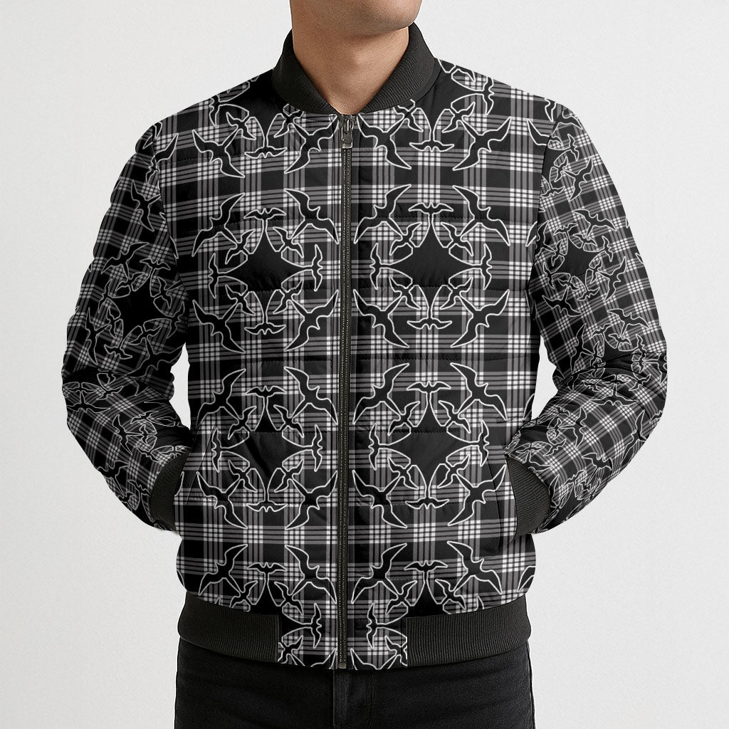Eleele Hawaii Iwa Bird Palaka Motifs Bomber Puffer Jacket LT14 - Polynesian Pride