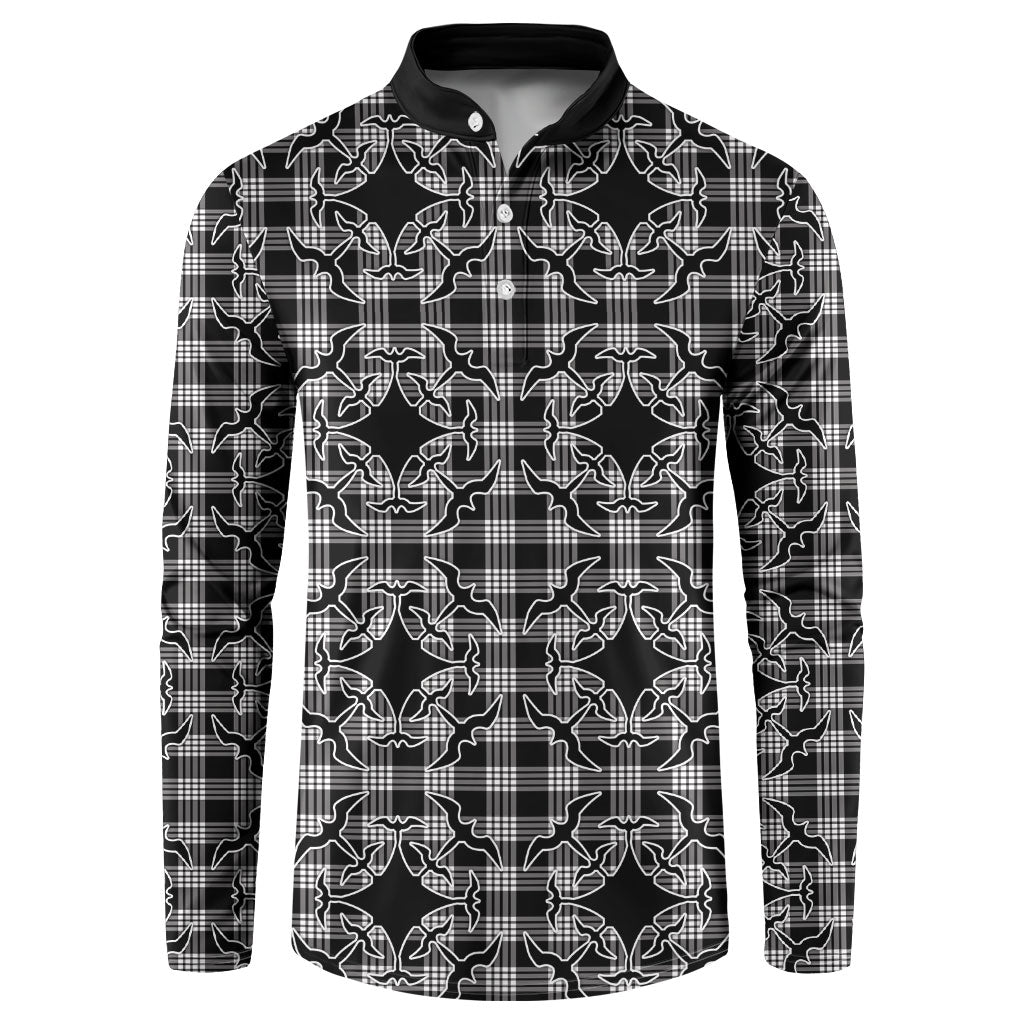 Eleele Hawaii Iwa Bird Palaka Motifs Button Sweatshirt