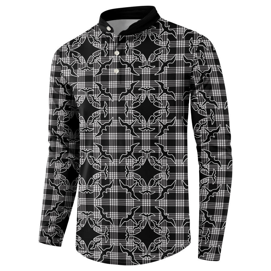 Eleele Hawaii Iwa Bird Palaka Motifs Button Sweatshirt LT14 - Polynesian Pride