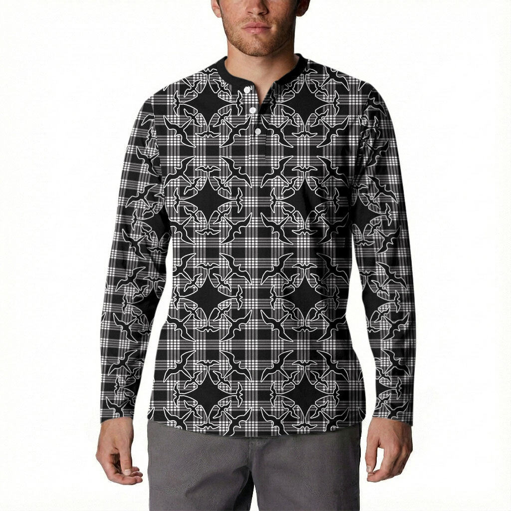 Eleele Hawaii Iwa Bird Palaka Motifs Button Sweatshirt LT14 - Polynesian Pride