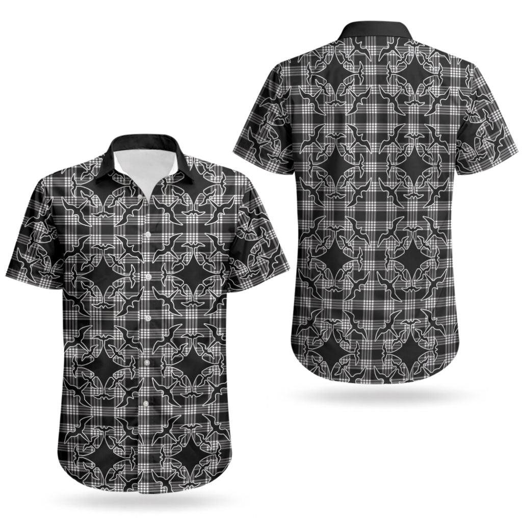 Eleele Hawaii Iwa Bird Palaka Motifs Couples Matching Off The Shoulder Long Sleeve Dress and Hawaiian Shirt LT14 - Polynesian Pride