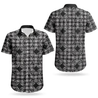 Eleele Hawaii Iwa Bird Palaka Motifs Couples Matching Off The Shoulder Long Sleeve Dress and Hawaiian Shirt LT14 - Polynesian Pride
