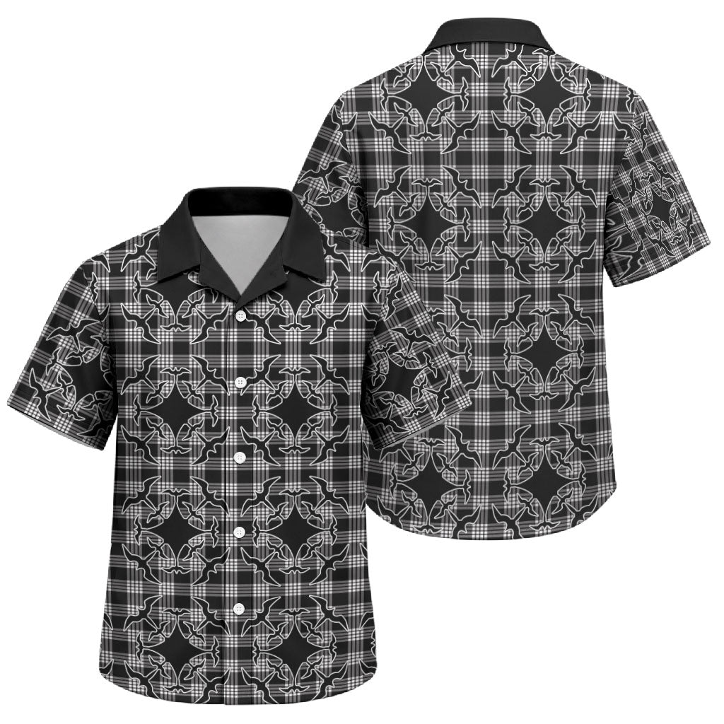 Eleele Hawaii Iwa Bird Palaka Motifs Family Matching Puletasi and Hawaiian Shirt LT14 Son's Shirt Black - Polynesian Pride