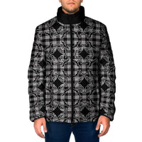 Eleele Hawaii Iwa Bird Palaka Motifs Padded Jacket LT14 Men Black - Polynesian Pride